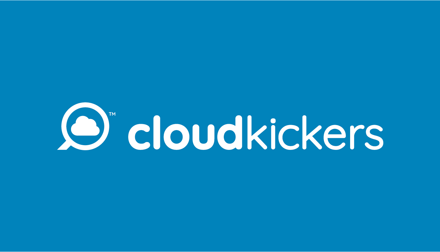 Blue and white Brand Guidelines logo for cloud kickers