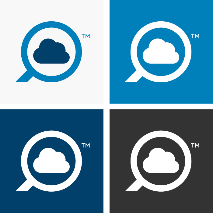 four colour variations of a logo symbol