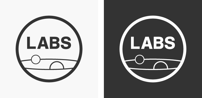 Brand Logo Design | Labs one colour logo design, black and white.