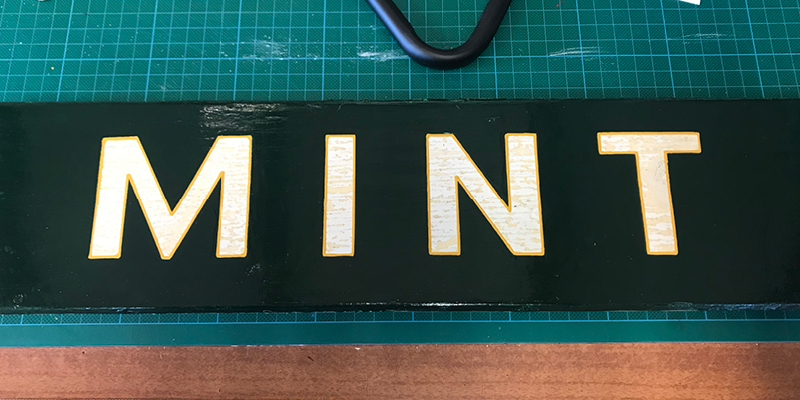 Mint Sign | Andrew Kitchen | Design Shop | Hand Painted Sign | Mint | Enamel Paint