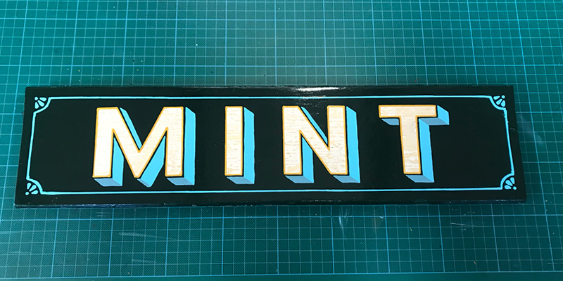 Mint Sign | Andrew Kitchen | Design Shop | Hand Painted Sign | Mint | Enamel Paint