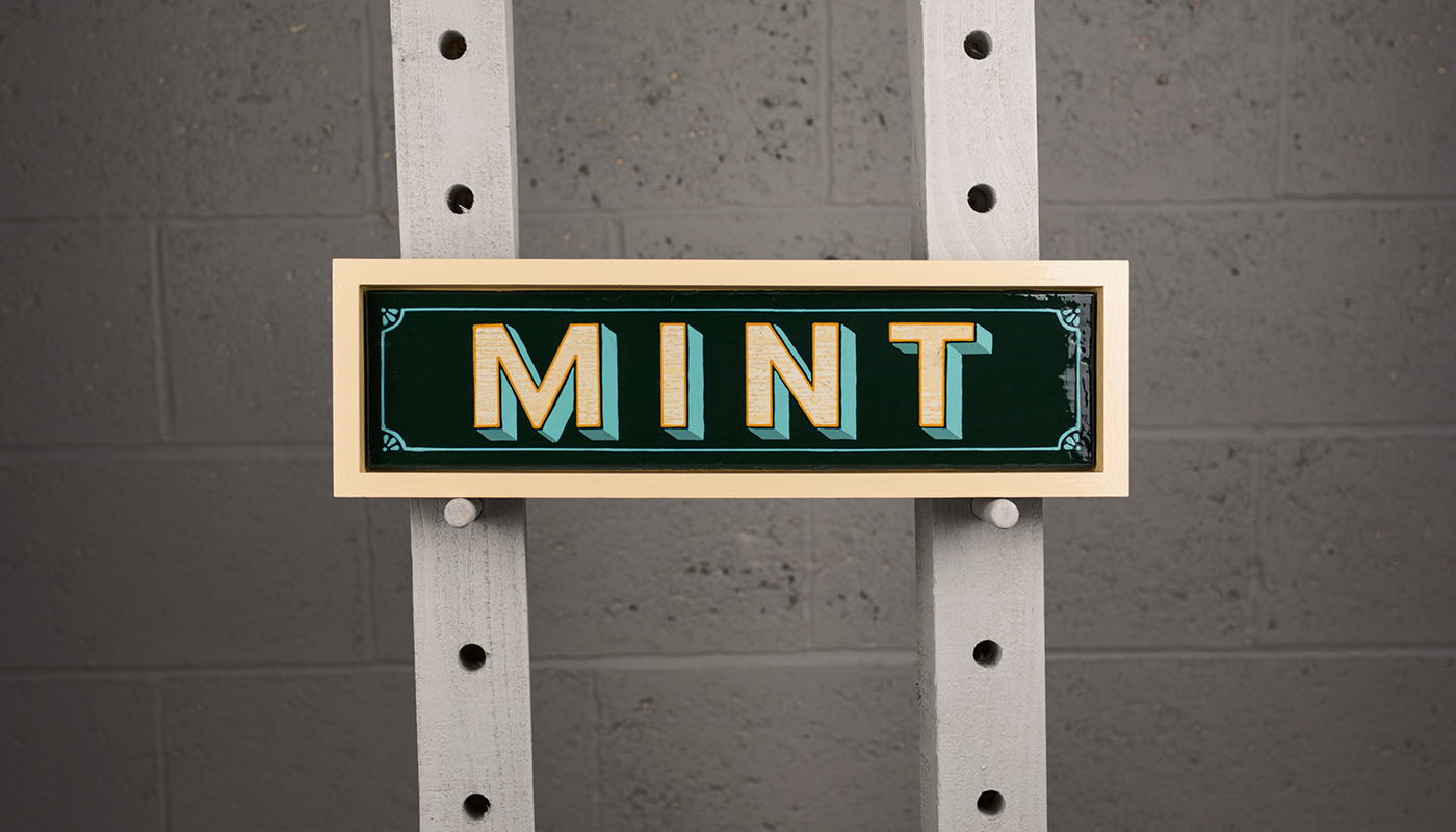 Mint Sign | Andrew Kitchen | Design Shop | Hand Painted Sign | Mint | Enamel Paint