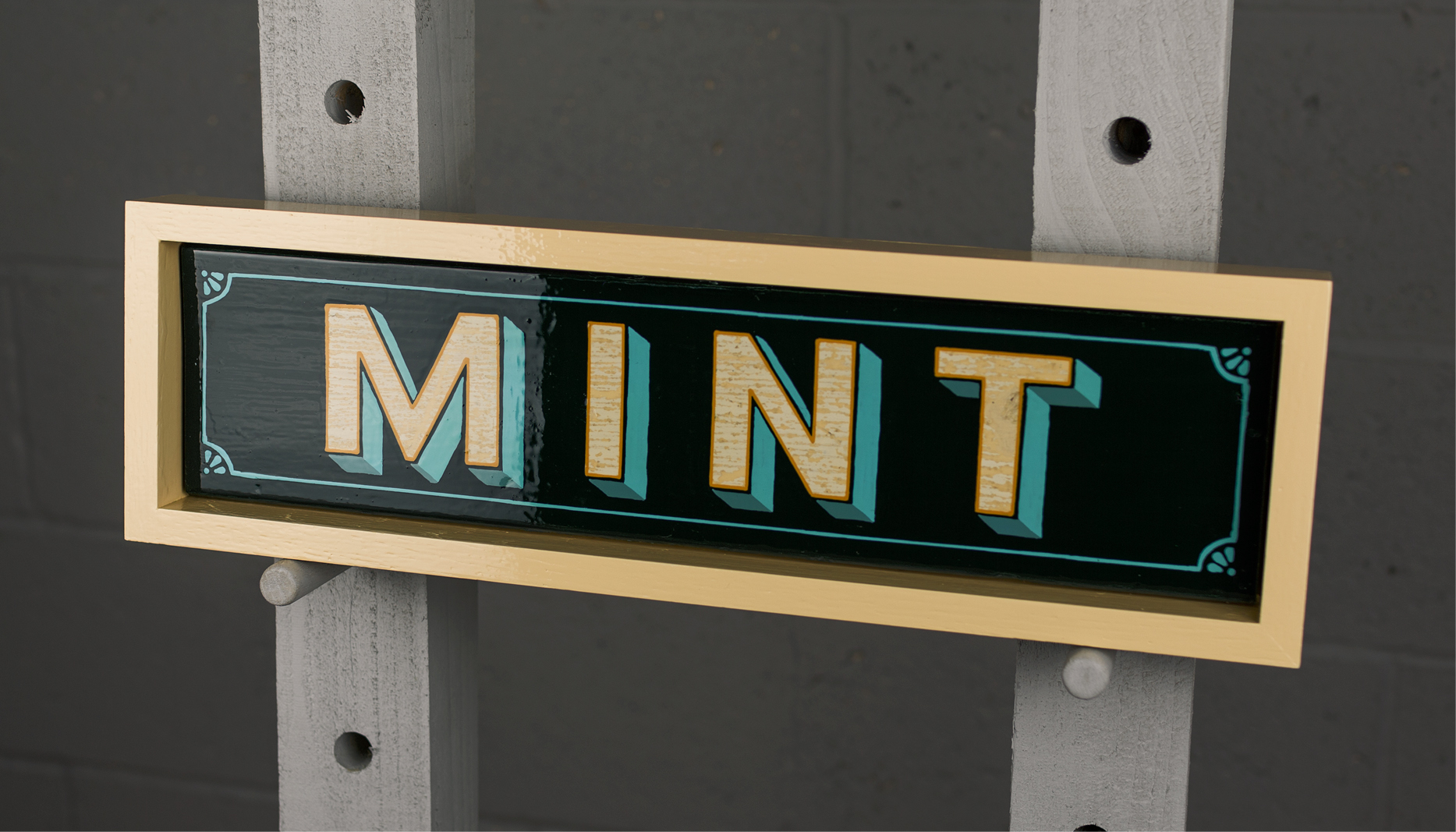 Mint Sign | Andrew Kitchen | Design Shop | Hand Painted Sign | Mint | Enamel Paint